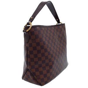 Louis Vuitton Shoulder Leather Delightful Damier Ebene Bag Brown
